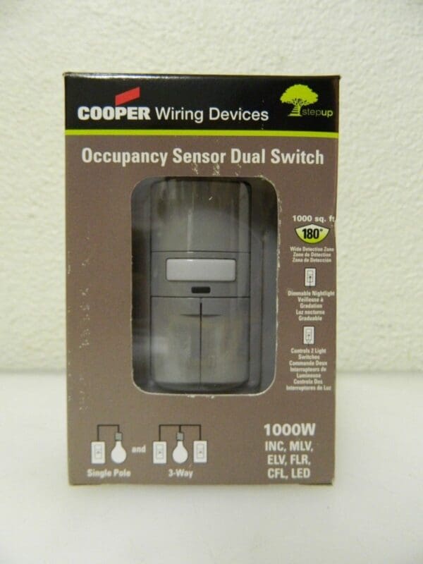 Cooper Wiring Infrared Occupancy Sensor Dual 1,000 Sq. Ft. Coverage OS310R-GY