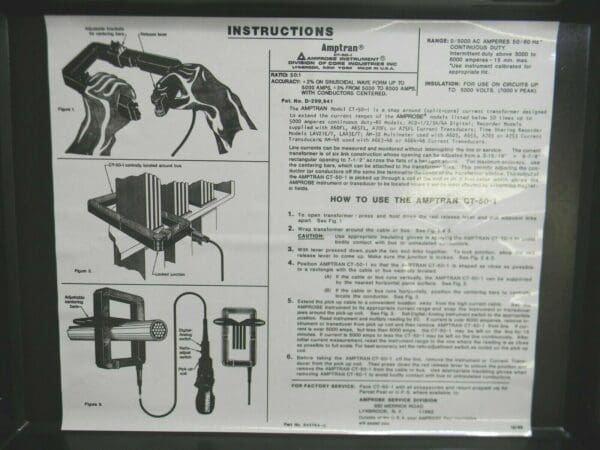 Amprobe CT50-1 Amptran Clamp-On Current Transformer w/ Case