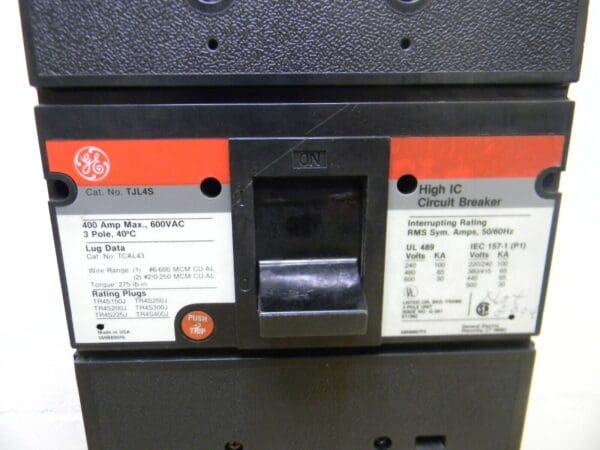 GE Molded Case Circuit Breaker w/ RMS-9 MicroVersaTrip 400A 600VAC 3P DEFECTIVE