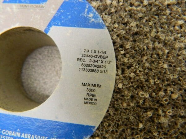 Norton Surface Grinding Wheel 7" Diam 1" Thick G Hardness 46 Grit 66252942826