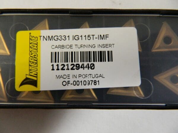 Interstate TNMG331 IMF Grade IG115T Carbide Turning Insert QTY 10 93614204