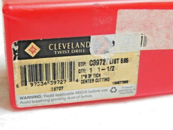 Cleveland Finishing End Mill HSS HG-3-TC 1-1/2" x 1" x 2" x 4-1/2" 3FL C39727