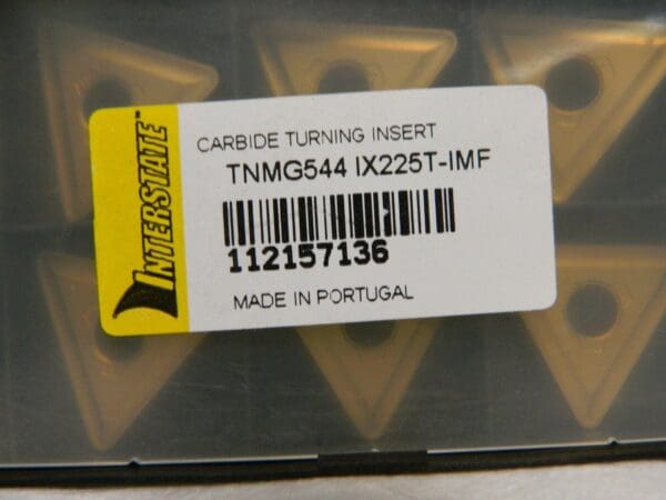 Interstate Carbide Turning Insert TNMG544 IMF Grade IX225T Qty 8 112157136