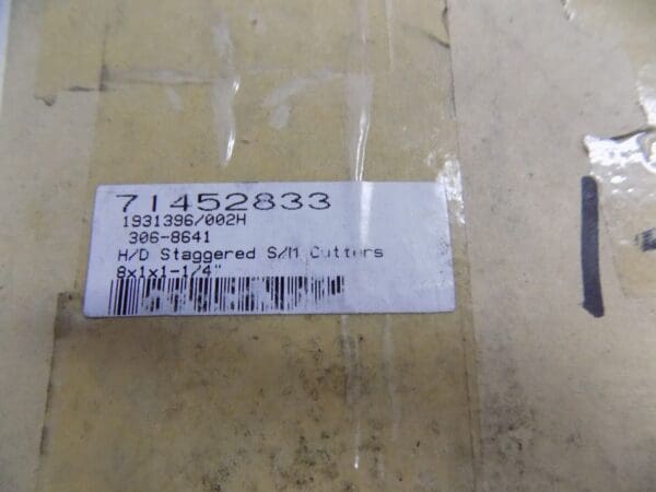 Professional Side Milling Cutters Cutting Diameter 8" Cutting Width 1" #306-8641