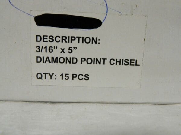 Paramount 5" OAL x 3/16" Blade Width Diamond Point Chisel Qty 15 PAR-PC127