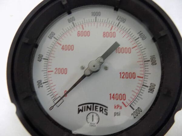 Winters Winters 4-1/2" Dial 1/4 Thread 0-15 Scale Range Pressure Gauge PPC5072