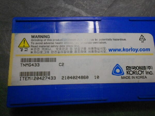 Korloy TNMG 433 C2 Carbide Inserts Qty 7 20427433