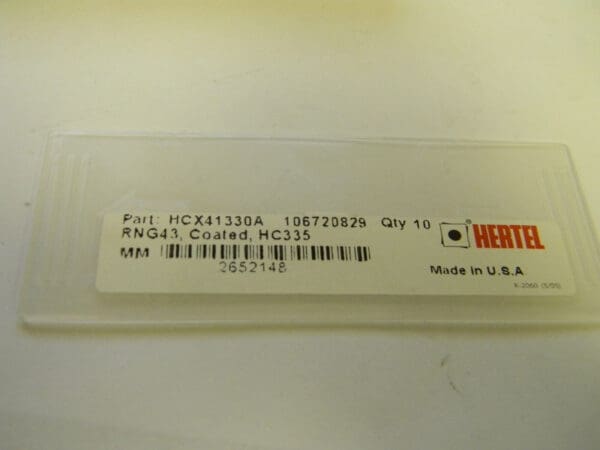 Hertel RNG43 HC335 HCX41330A Carbide Turning Inserts, QTY 10 2652148