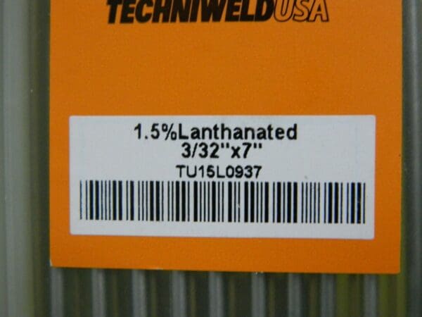 Techniweld USA Tungsten Electrodes 3/32RADS 1.5%THOR Qty 20 TU15L0937