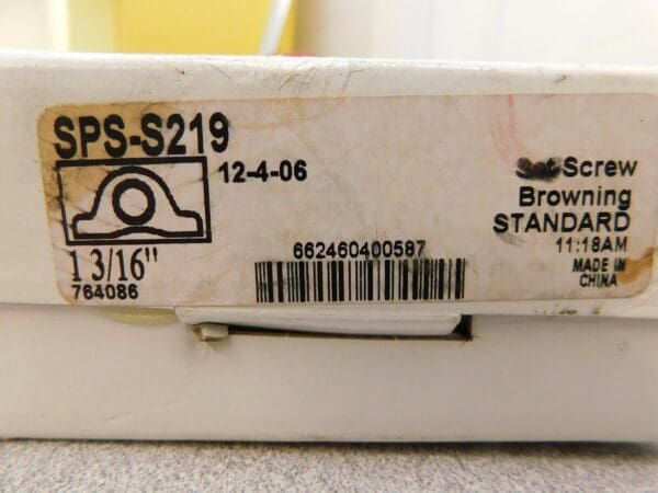 Browning Two Bolt Pillow Block Bearing 1-3/16" Dia Stainless Steel SPS-S219