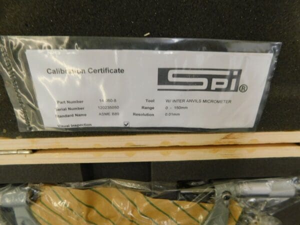 SPI Mechanical Interchangeable Anvil Outside Micrometer 0 to150mm Range 14-060-8