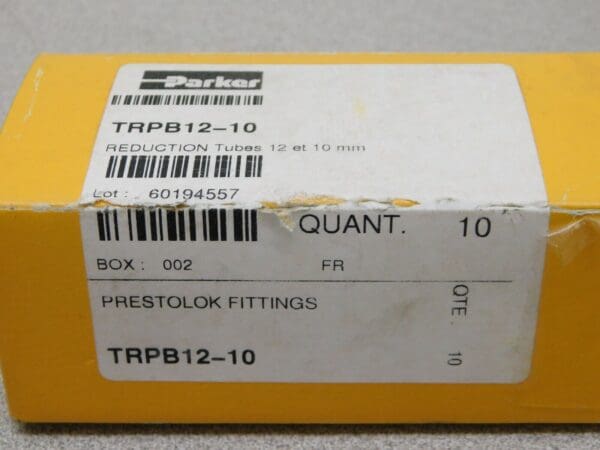 Parker Prestolok Brass Fitting 10Pk TRPB 12mmx10mm Tube End Reducer TRPB12-10