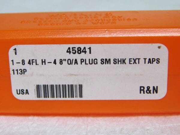 Reiff & Nestor Co HSS Extension Plug Tap 1”-8NC 4Fl H-4 Limit 8” OAL 45841