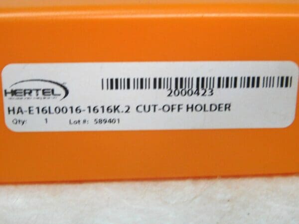 Hertel Indexible Cutoff Toolholder 16mm Shank Dia LH 31mm Max DOC 2000423