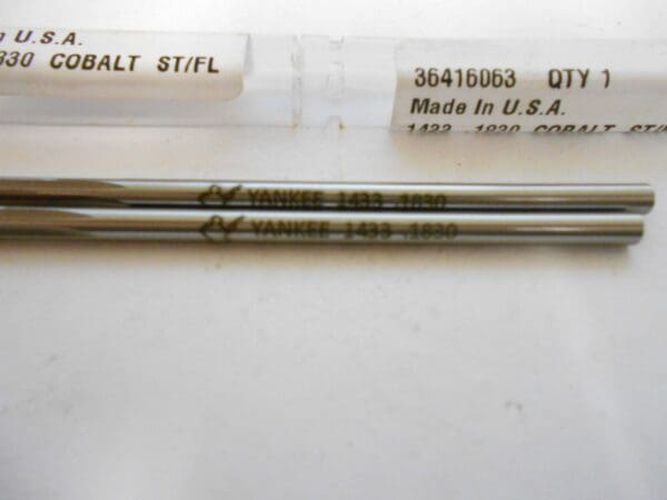 Yankee 36416063 1433 .1830" Dia. Straight Flute Cobalt Reamer Qty. 2 USA