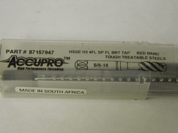 Accupro Spiral Flute Tap 5/8"-18 UNF 4FL HSSe Oxide 87157947