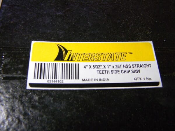 Interstate 4" X 5/32" X 1" 36Teeth HSS Straight Teeth Side Chip Saw 03144102