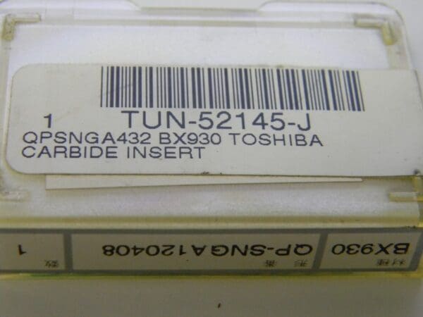 Toshiba Carbide Insert QPSNGA120408 QPSNGA432 BX930 TUN-52145-J QTY 2