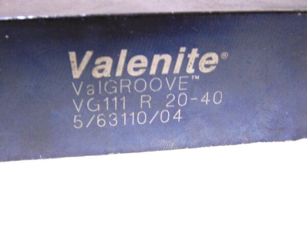 Valenite Grooving Toolholder .162”-.203” Groove Width RH 1.25” Shk Dia 6”L 52812