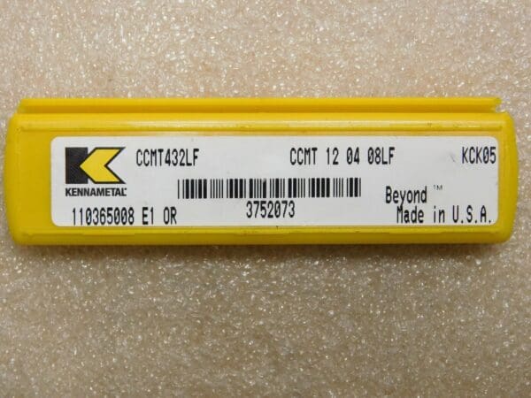 Kennametal Carbide Turning Inserts CCMT432 LF Grade KCK05 Qty 5 3752073