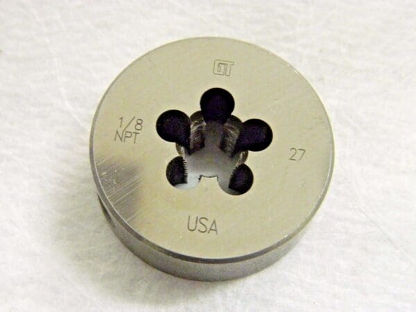 Vermont Tap & Die Carbon Steel Round Die 1/8-27 UNS x 1-1/2" OD 405251