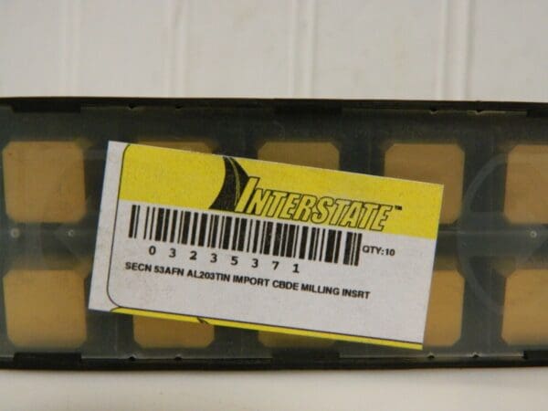 Interstate SECN 53AFN AL203TIN Carbide Milling Inserts Qty 10 03235371