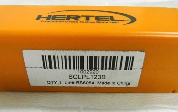 Hertel Positive Rake Indexable Turning Toolholder 3/4" x 3/4" SCLPL123B 1002920