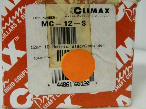 Climax Metal Products Metric Set Screw Collar Qty 27 MC-12-S