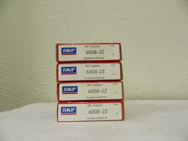 SKF Radial Ball Bearing 1 Row 0.59" Wide 2.68" Outside Diam Qty 4 6008-2Z