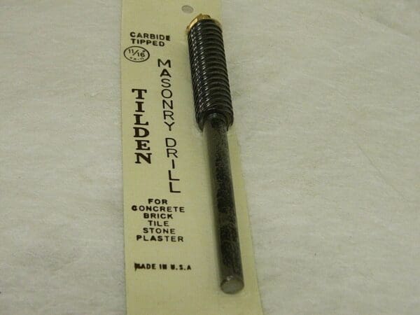 Tilden Carbide Tipped Spiral Masonry Drill 11/16" x 3/8" KK-11