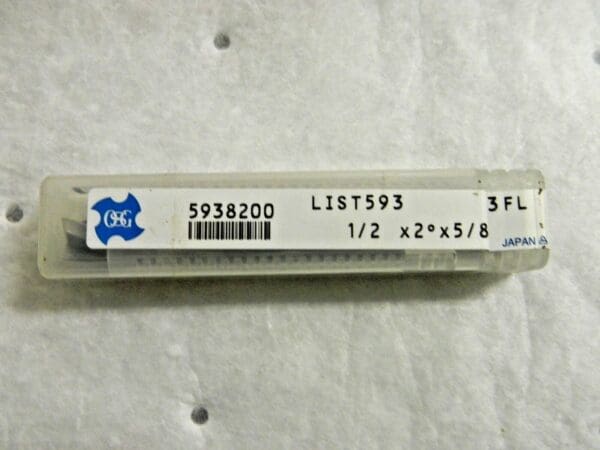 OSG Cobalt Tapered Square End Mill 1/2" x 2º x 5/8" Series 593 3FL 5938200