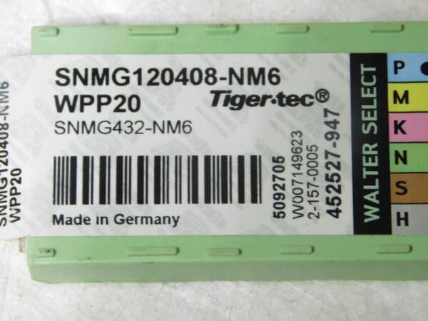 Walter-Valenite Carbide Turning Inserts SNMG120408-NM6 Grade-WPP20 5092705 Qty-7