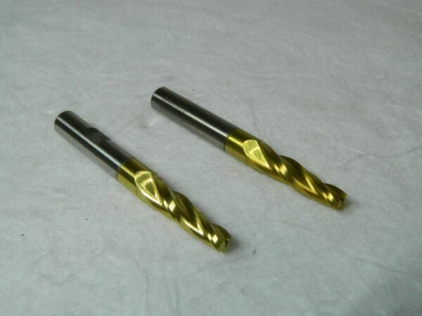 Award HSS Tapered Sq End Mill 3º 1/4” Sm End 1.25” LOC 3.25” OAL Qty 2 M-405-TIN