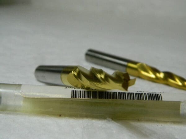 Award HSS Tapered Sq End Mill 3º 1/4” Sm End 1.25” LOC 3.25” OAL Qty 2 M-405-TIN