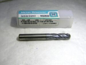 Metal Removal 5/16" x 5/16" x 13/16" x 2-1/2" 4-Fl Ball Nose End Mill M32655