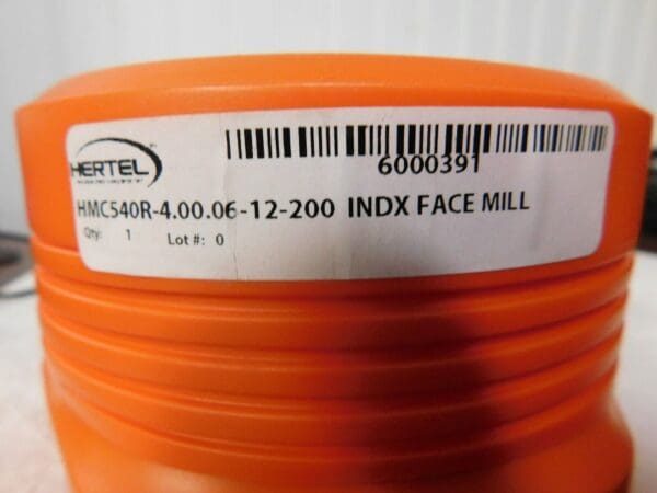 Hertel Index Face Mill 4" Cutting Diam x 1.25" Arbor Hole 45º 600391