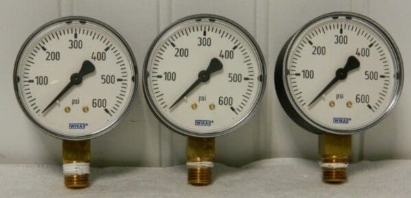 Wika Pressure Gauge 2-1/2" Dial 1/4 Thread 0-600 Range QTY 3 4253183