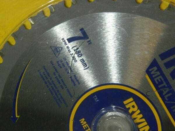 Irwin Wet & Dry Cut Saw Blade 7" Diam 5/8" Arbor Hole Diam 36 Tooth 038548992693