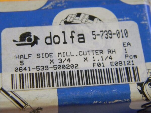 Dolfa Half Side Milling Cutter 5" x 3/4" x 1-1/4" RH 5-739-010