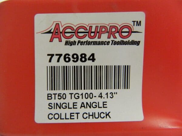 Accupro BT50 Taper Shank TG/PG 100 Collet Chuck 3/32" to 1" Cap 4" Projec 776984