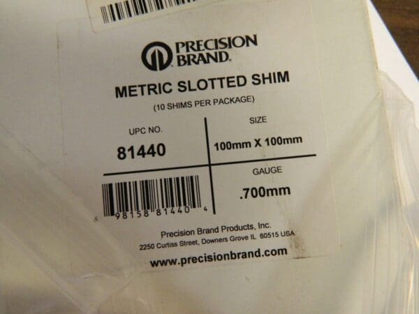 Precision 4" Long x 100 mm Wide x 0.7 mm Thick Slotted Shim Stock QTY 10 81440