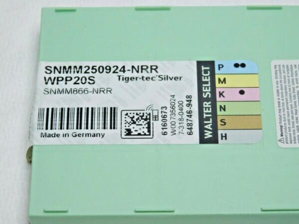 Walter Carbide Turning Inserts SNMM866 NRR Grade WPP20S Qty 5 6160673