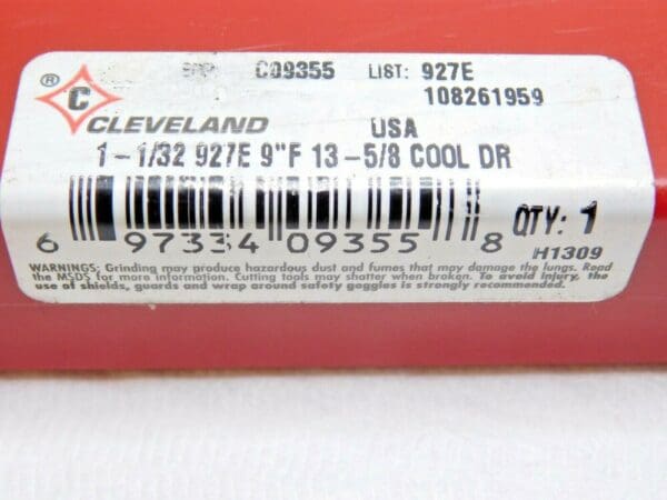 Cleveland Extra Length Coolant Feed Taper Shank Drill 1-1/32"x13-5/8"x9" C09355