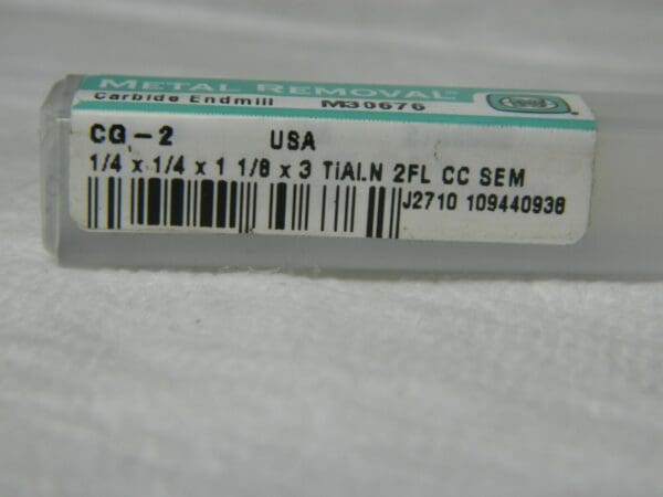 Metal Removal 1/4" x 1-1/8" x 3" 2FL Carbide TiAlN Single End Mill M30676