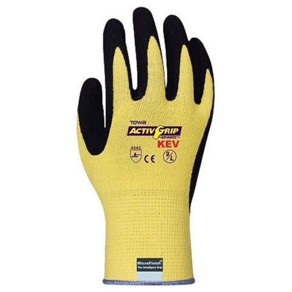 Cordova TOWA Safety Yellow Glove With Black Palm LARGE QTY 12 AG591L