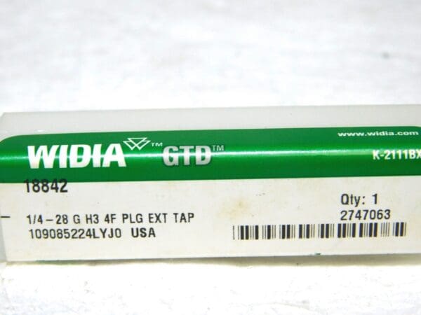 Widia HSS Hand Extension Tap 1/4-28 UNF H3 Limit 4Fl RH 6”L Plug Chamfer 18842