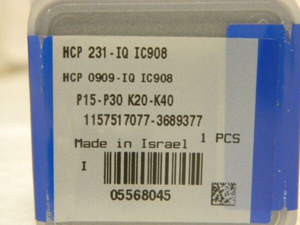 Iscar Replaceable Drill Tip Series HCP-IQ 23.1mm Diam Grade IC908 5568045