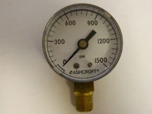 Ashcroft 2" Dial, 1/4 Thread, 0-1,500 Scale Range, Pressure Gauge