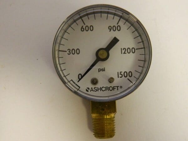 Ashcroft 2" Dial, 1/4 Thread, 0-1,500 Scale Range, Pressure Gauge