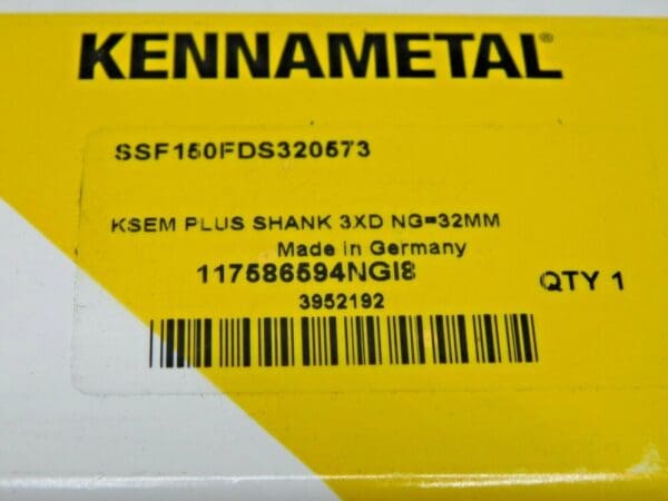 Kennametal Drill Body 1-1/2"SD 3xD FDS32 Head Connection SSF150FDS320573 3952192